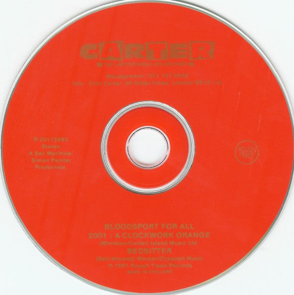 Carter The Unstoppable Sex Machine : Bloodsport For All (CD, Single)
