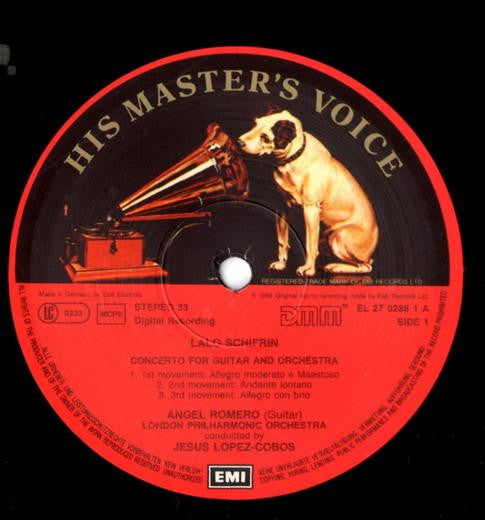 Angel Romero (2), Lalo Schifrin, Heitor Villa-Lobos, London Philharmonic Orchestra, Jesús López-Cobos : Concertos Pour Guitare (LP, Album)