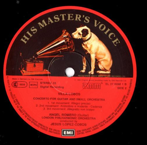 Angel Romero (2), Lalo Schifrin, Heitor Villa-Lobos, London Philharmonic Orchestra, Jesús López-Cobos : Concertos Pour Guitare (LP, Album)