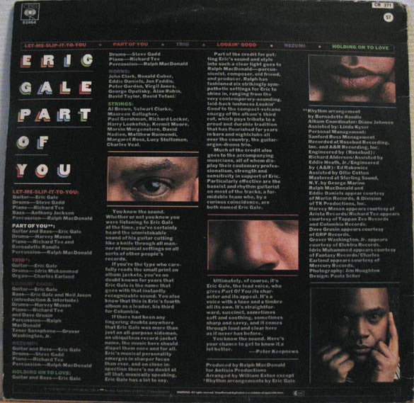 Eric Gale : Part Of You (LP, Album)