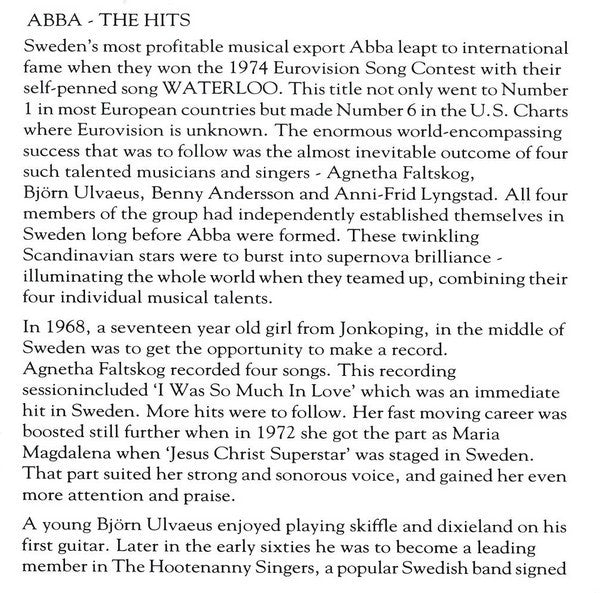 ABBA : The Hits (CD, Comp)