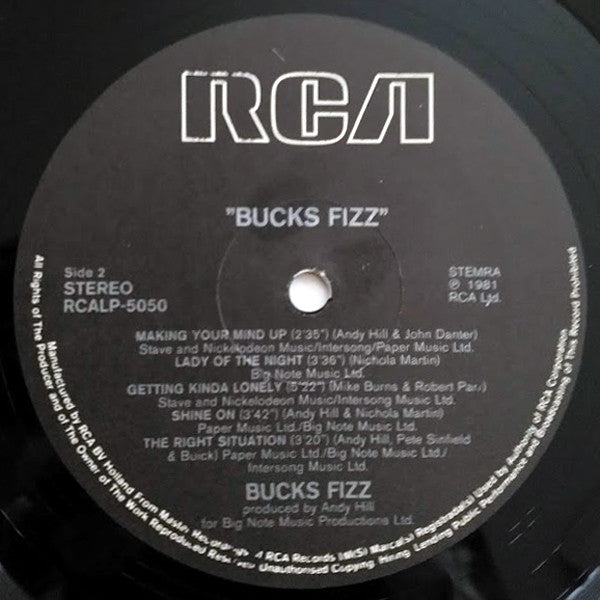 Bucks Fizz : Bucks Fizz (LP, Album, Gat)