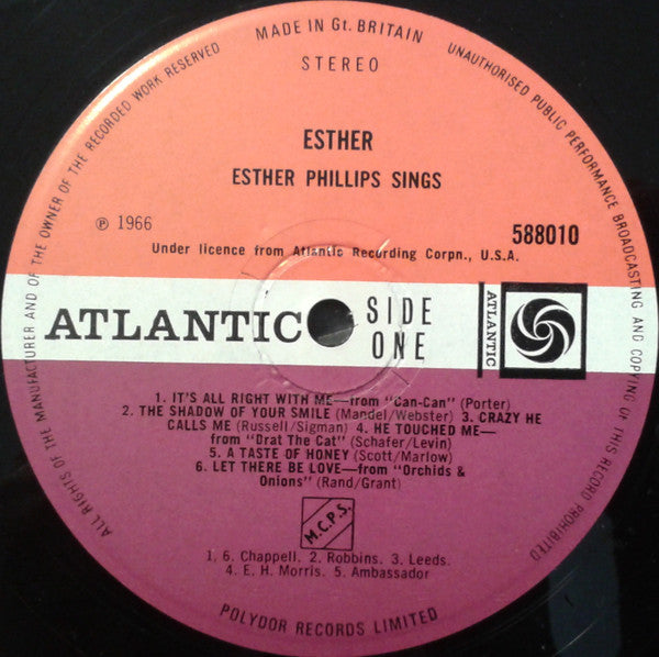 Esther* : Esther Phillips Sings (LP, Album)