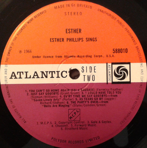 Esther* : Esther Phillips Sings (LP, Album)