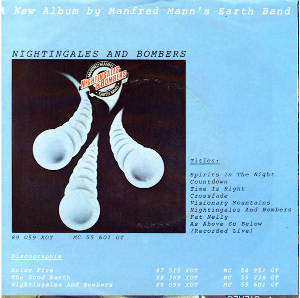 Manfred Mann's Earth Band : Spirits In The Night / As Above So Below (7", Single)