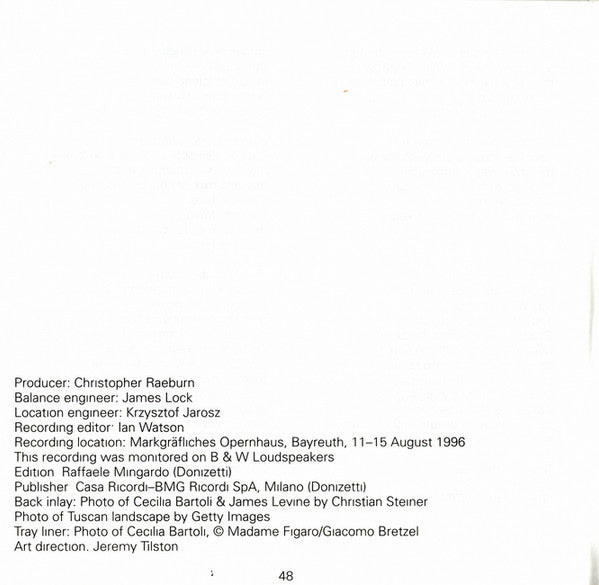 Cecilia Bartoli, James Levine (2) : An Italian Songbook (CD, Album)