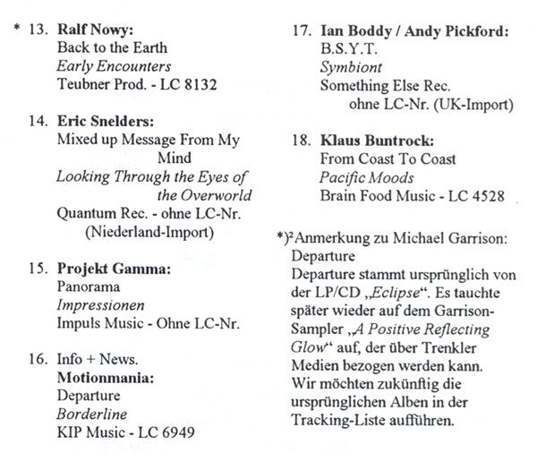 Winfrid Trenkler : Schwingungen Radio Auf CD Vol. 5 - 10/95 (CD, Comp)