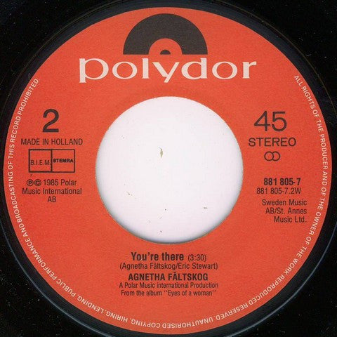 Agnetha Fältskog : I Won't Let You Go (7", Single)