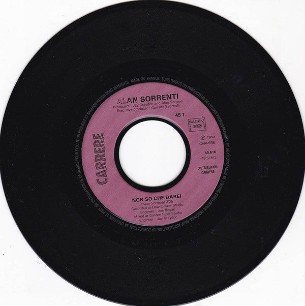 Alan Sorrenti : If You Need Me Now (7", Single)