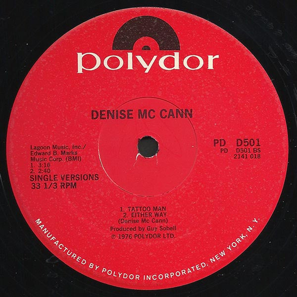 Denise McCann : Tattoo Man (Special Disco Version) (12")