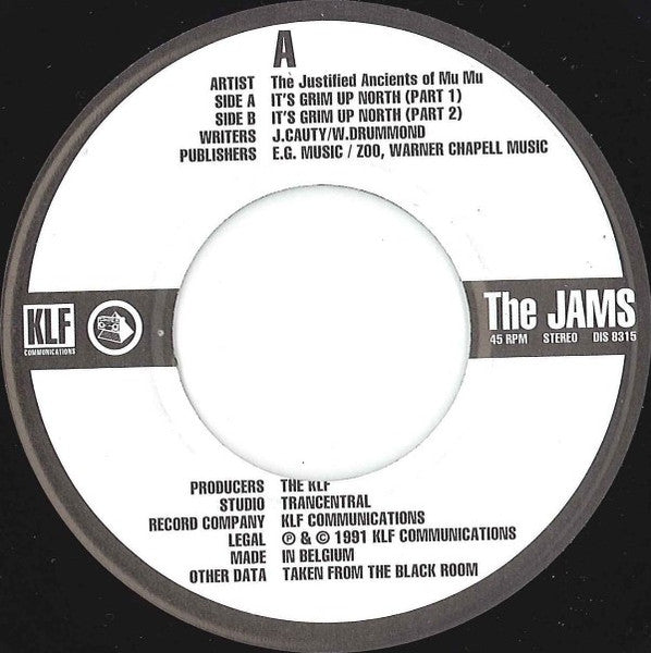 The Justified Ancients Of Mu Mu : It's Grim Up North (7", Single)