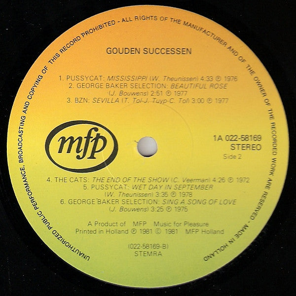 BZN, The Cats, George Baker Selection, Pussycat (2) : Gouden Successen (LP, Comp)