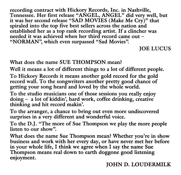 Sue Thompson : Have A Good Time (CD, Comp, RE)