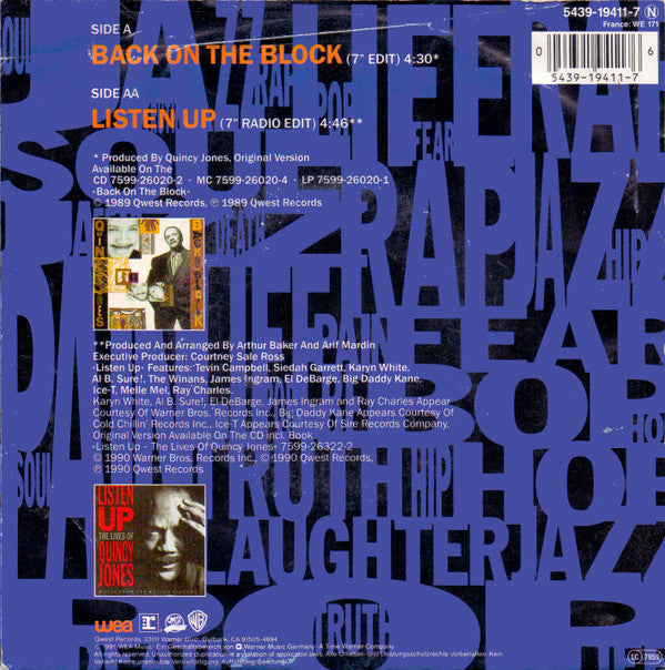 Quincy Jones : Back On The Block / Listen Up (7")