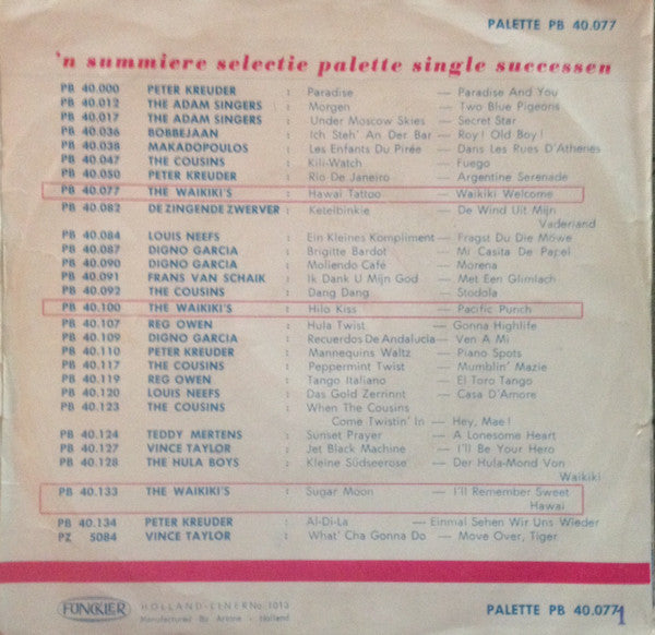 The Waikiki's : Hawaii Tattoo / Waikiki Welcome (7", Single)