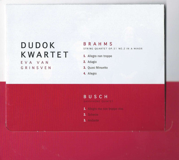 Johannes Brahms, Adolf Busch, Dudok Quartet Amsterdam, Eva van Grinsven : Brahms Busch (CD, Comp)