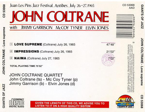 John Coltrane : Love Supreme (CD, Album)