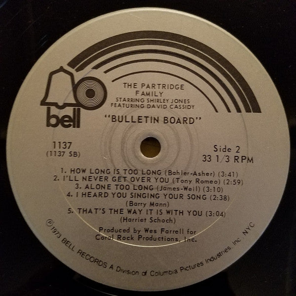 The Partridge Family Starring Shirley Jones (2) Featuring David Cassidy : Bulletin Board (LP, Album)