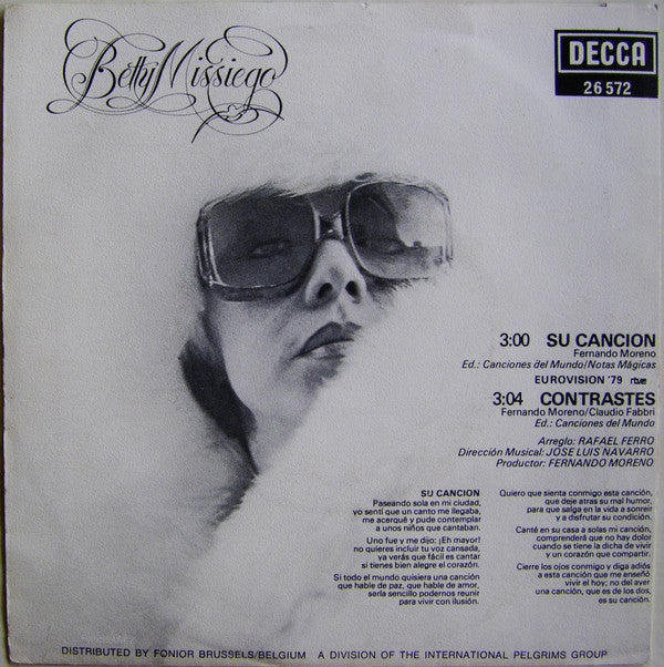 Betty Missiego : Su Canción (7", Single)