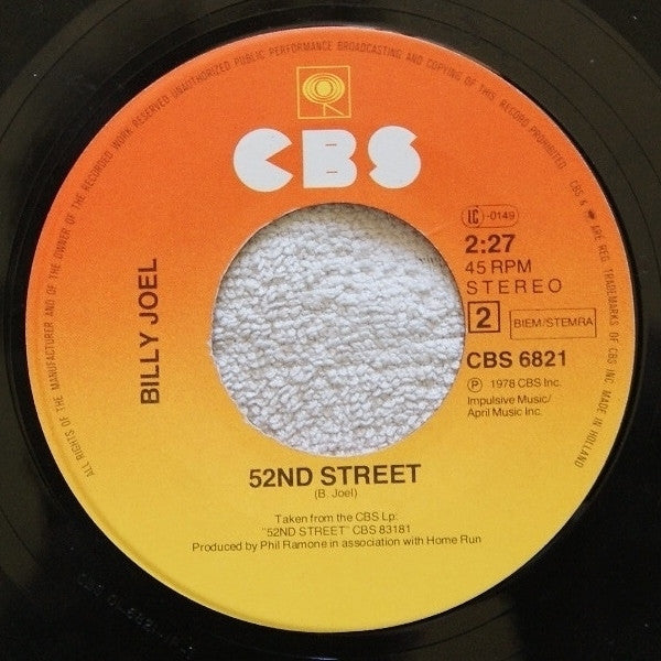 Billy Joel : My Life / 52nd Street (7", Single)