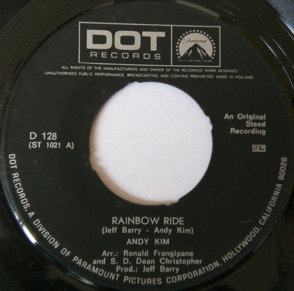 Andy Kim : Rainbow Ride (7", Single)