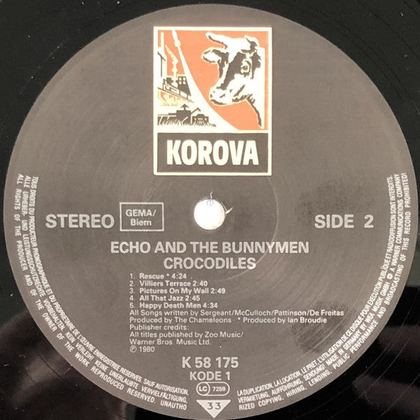 Echo & The Bunnymen : Crocodiles (LP, Album, RE)