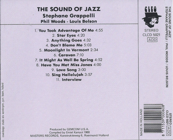 Stéphane Grappelli, Phil Woods, Louis Bellson : The Sound Of Jazz  (CD, Album, RE)
