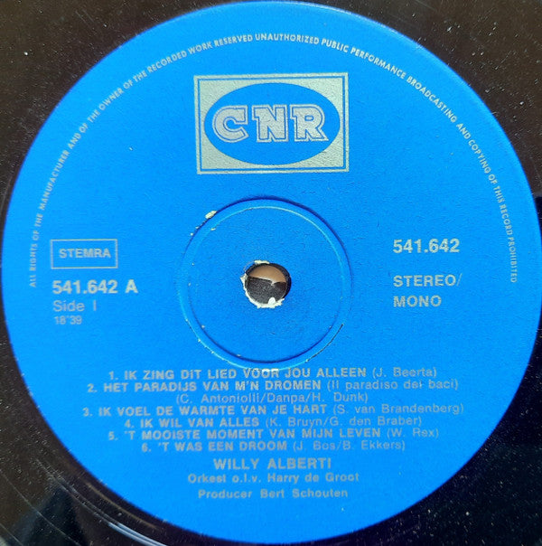 Willy Alberti : Ik Zing Dit Lied Voor Jou Alleen (LP, Album, Mono)