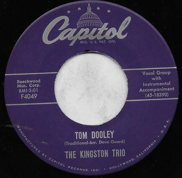 Kingston Trio : Tom Dooley (7", Single, Los)