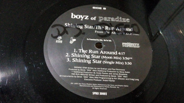 Boyz Of Paradize : Shining Star / The Run Around (12", Promo)