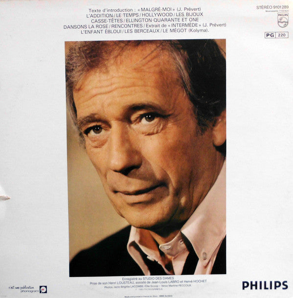 Yves Montand : Montand D'hier Et D'aujourd'hui (LP, Album)
