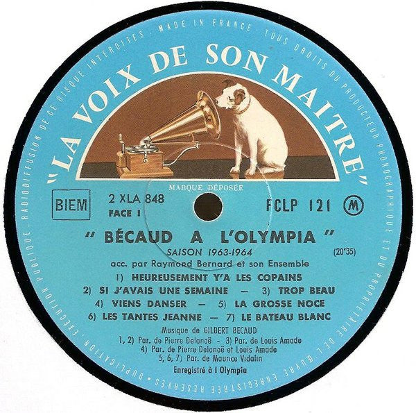 Gilbert Bécaud : Bécaud À L'Olympia (LP, Album)