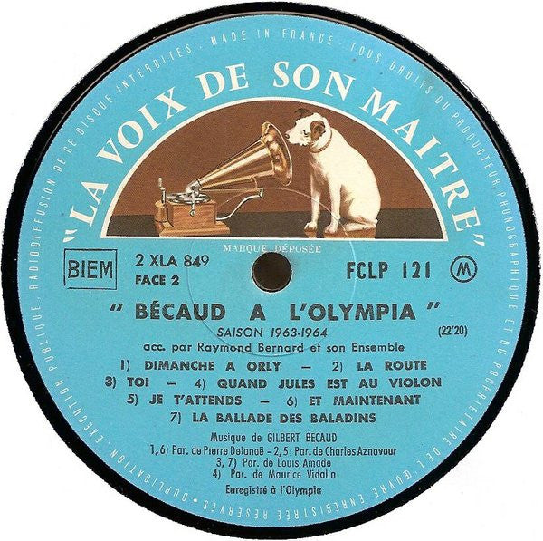 Gilbert Bécaud : Bécaud À L'Olympia (LP, Album)