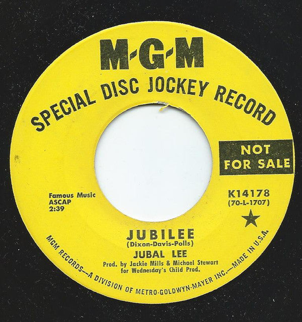 Jubal Lee : Jubilee (7", Promo)
