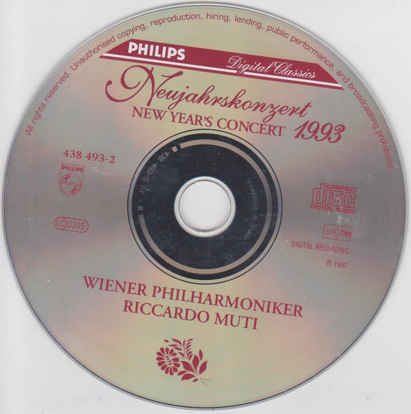 Wiener Philharmoniker, Riccardo Muti : Neujahrskonzert 1993 · New Year's Concert (CD, Album)