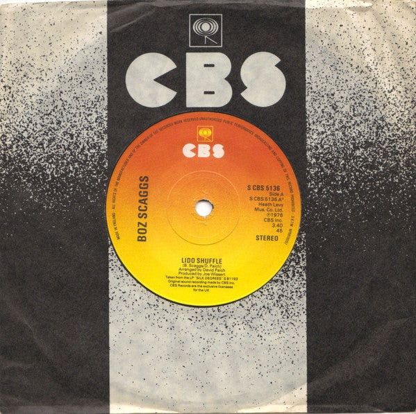 Boz Scaggs : Lido Shuffle (7", Single, Sol)