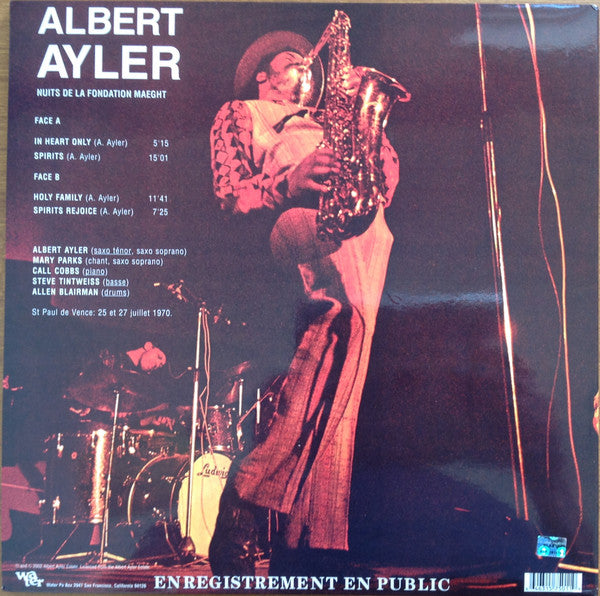 Albert Ayler : Nuits De La Fondation Maeght Volume 1 (LP, Album, RE, Gat)