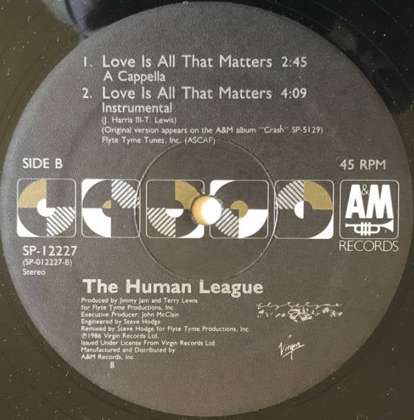The Human League : Love Is All That Matters (12", Single)