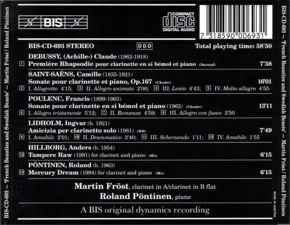 Martin Fröst, Roland Pöntinen : French Beauties And Swedish Beasts (CD)