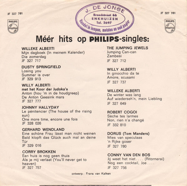 Max van Praag : In Een Gouden Medaillon / Als De Deur Zacht Opengaat (7", Single, Mono)