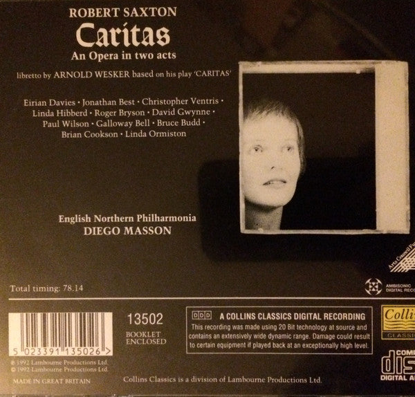 Robert Saxton : Caritas (CD, Album)
