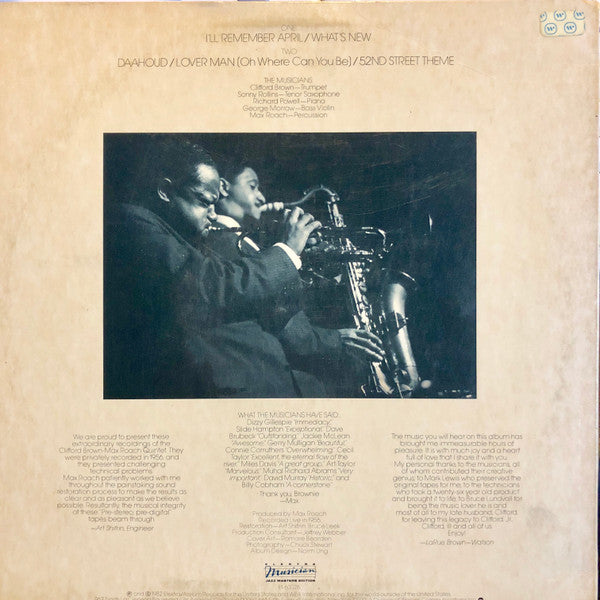 Clifford Brown And Max Roach Featuring Sonny Rollins, Richie Powell & George Morrow : Pure Genius (Volume One) (LP, Album, Promo, All)