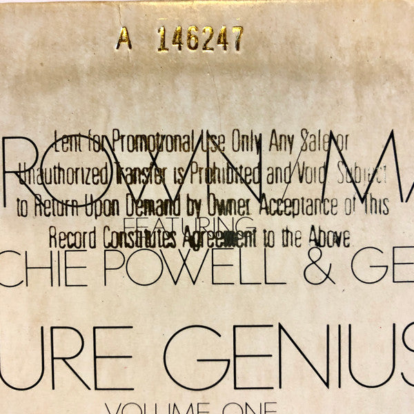 Clifford Brown And Max Roach Featuring Sonny Rollins, Richie Powell & George Morrow : Pure Genius (Volume One) (LP, Album, Promo, All)