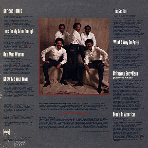 The Temptations : Surface Thrills (LP, Album)