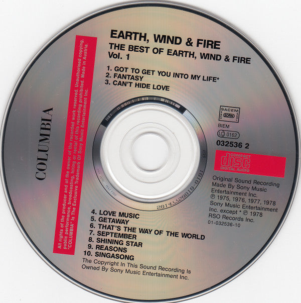 Earth, Wind & Fire : The Best Of Earth Wind & Fire Vol. I (CD, Comp, RE)