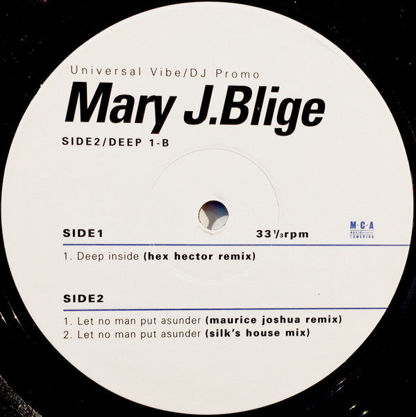 Mary J. Blige : Deep Inside (12", Promo)