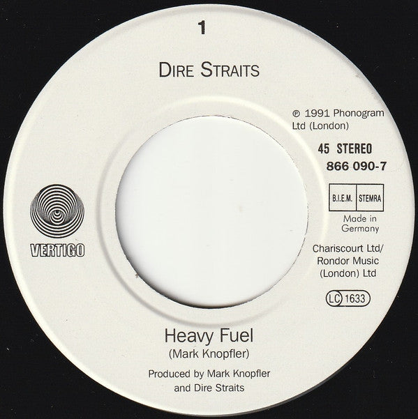 Dire Straits : Heavy Fuel (7", Single)