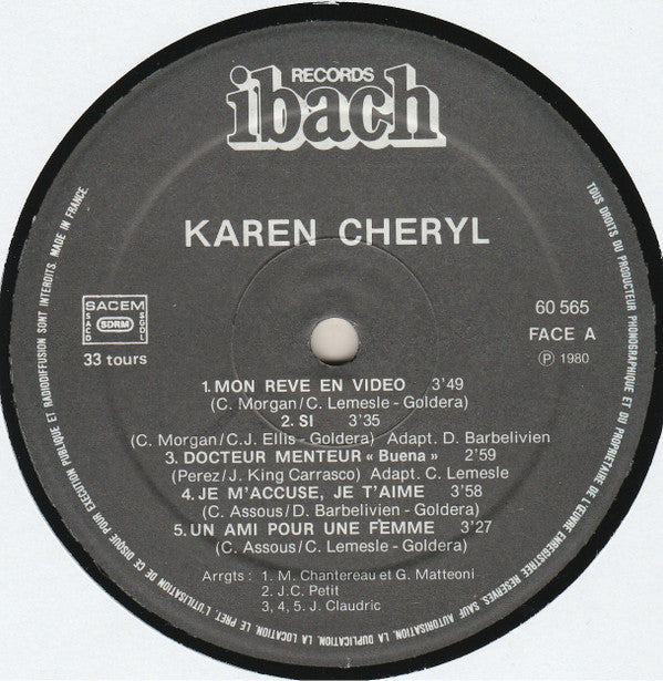 Karen Cheryl : Karen Cheryl (LP, Album, Gat)