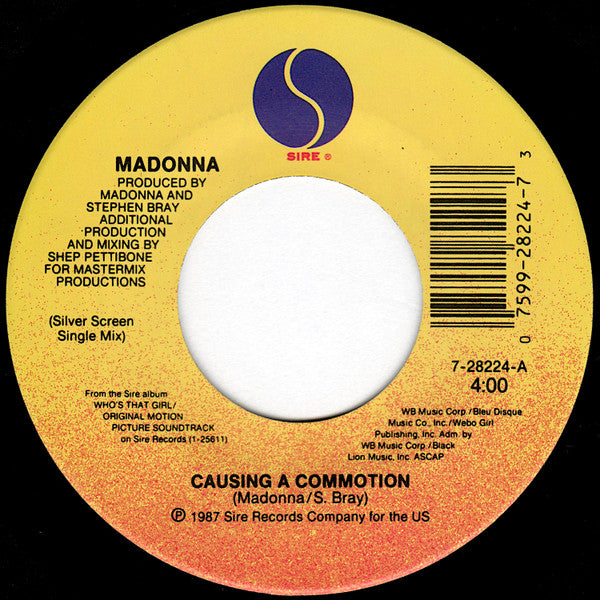 Madonna : Causing A Commotion (7", Single, SRC)