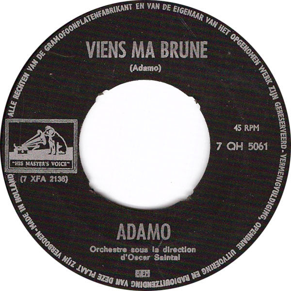 Adamo : Mes Mains Sur Tes Hanches / Viens Ma Brune (7", Single)